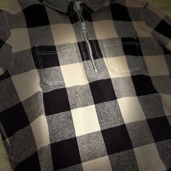 MADEWELL Waffle Knit Thick Cotton Half Zip Collared Pullover Sweater - Large - Picture 8 of 9